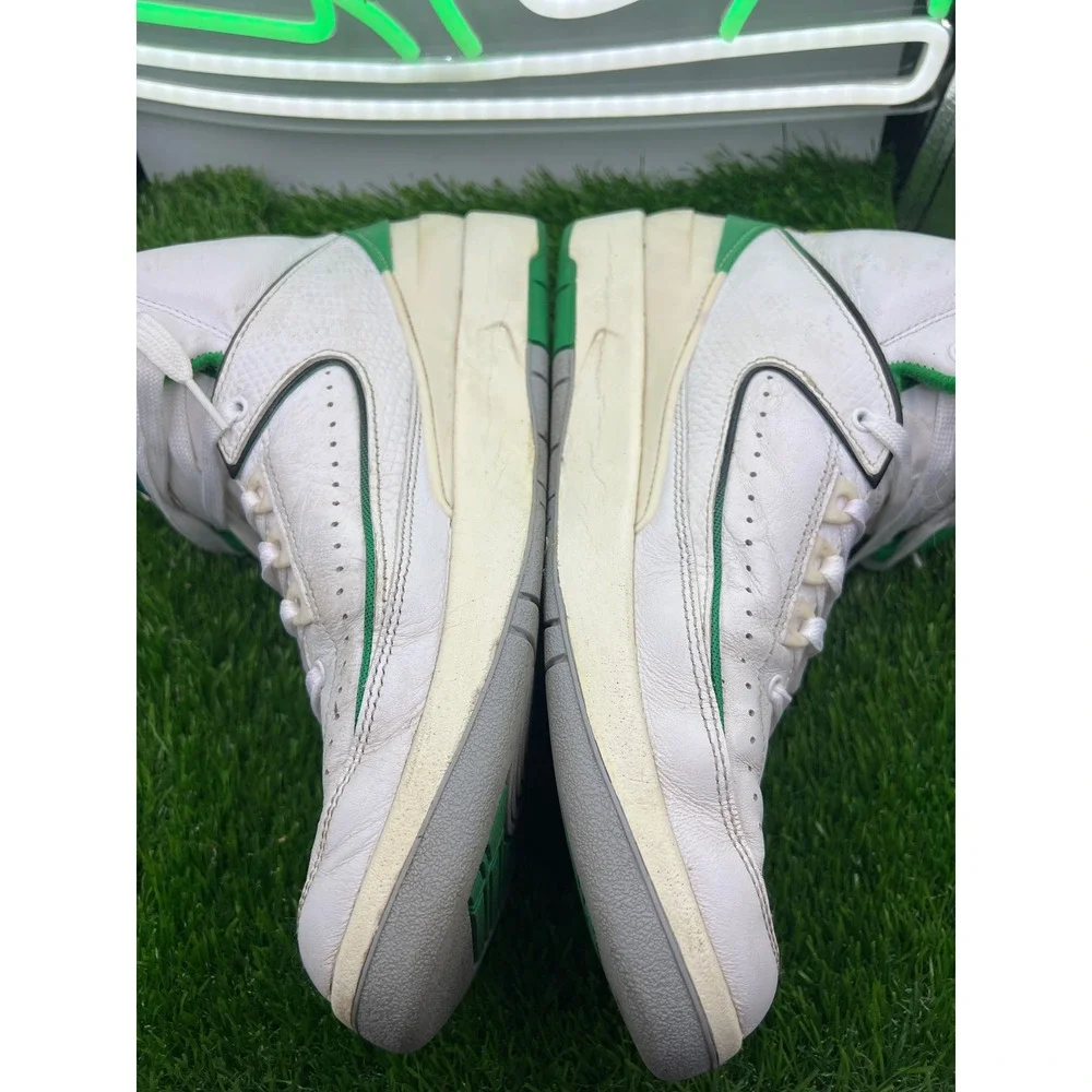 Jordan 2 Retro White Varsity Green High Top Sneakers Shoes‎ Men's Size 8